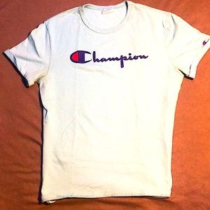 LightBlue/red champion shirt, comfortable (Used)